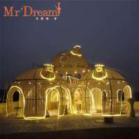 Mr.Dream luxury waterproof cast aluminum rattan outdoor garden decorated wedding rattan gazebo