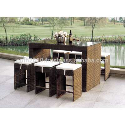 VIETNAM PE WICKER RATTAN GARDEN FURNITURE BAR SET