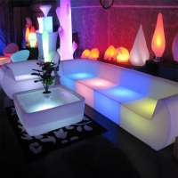 Led light up indoor outdoor KTV patio night club event modular sofa set LED bar furniture