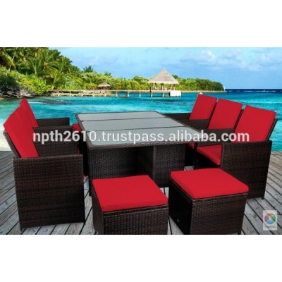 Outdoor poly rattan furniture cube set, Vietnam high quality poly rattan